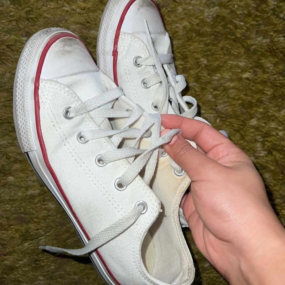 Womens 5 kids 3 converse white.